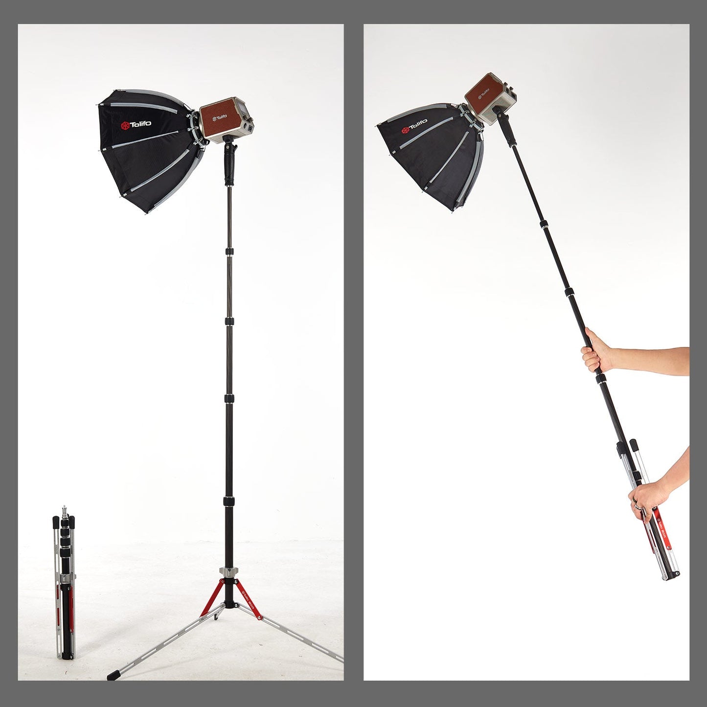 CTZ - 210 6.9ft/210cm Carbon Fiber Light Stand - tolifo led light