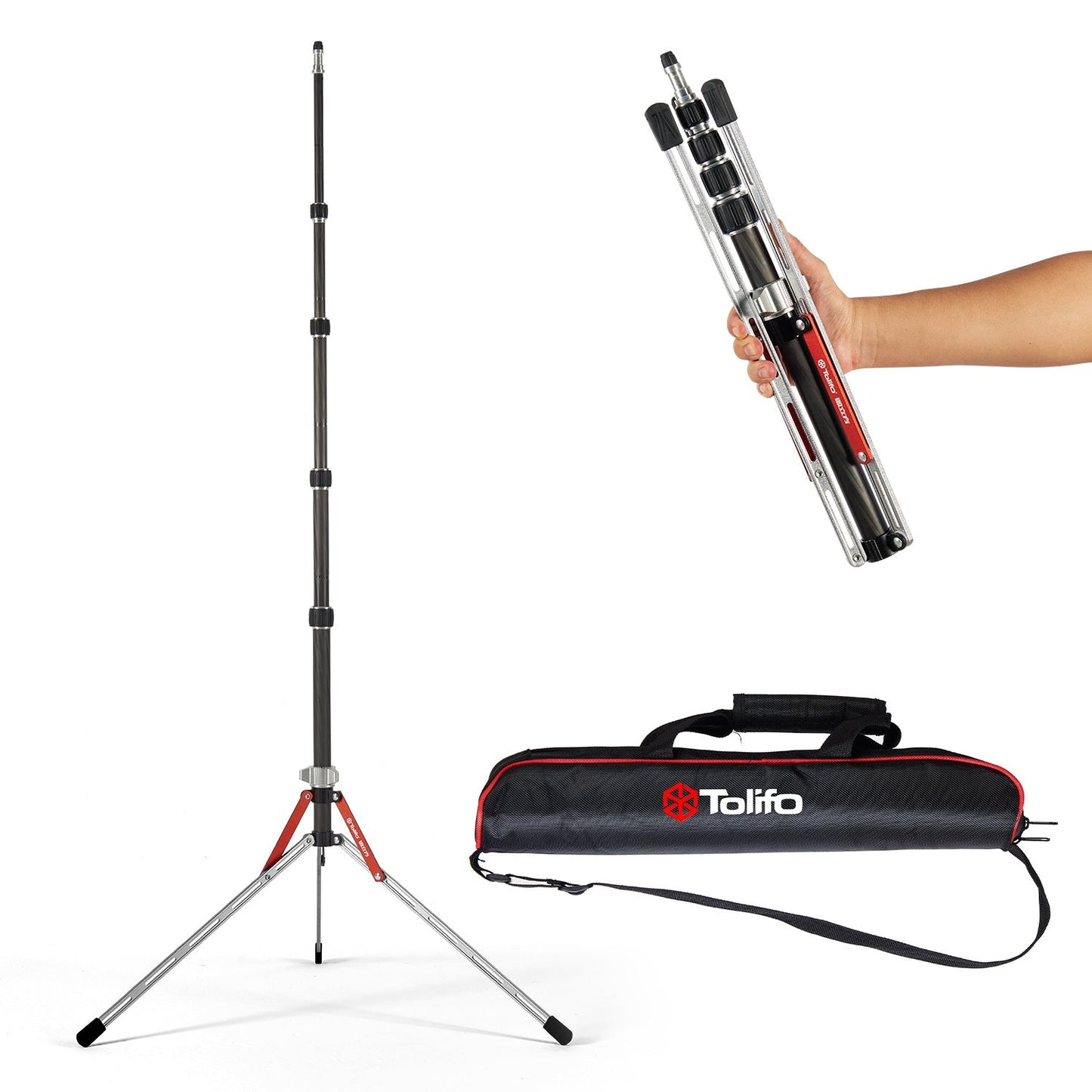 CTZ - 210 6.9ft/210cm Carbon Fiber Light Stand - tolifo led light