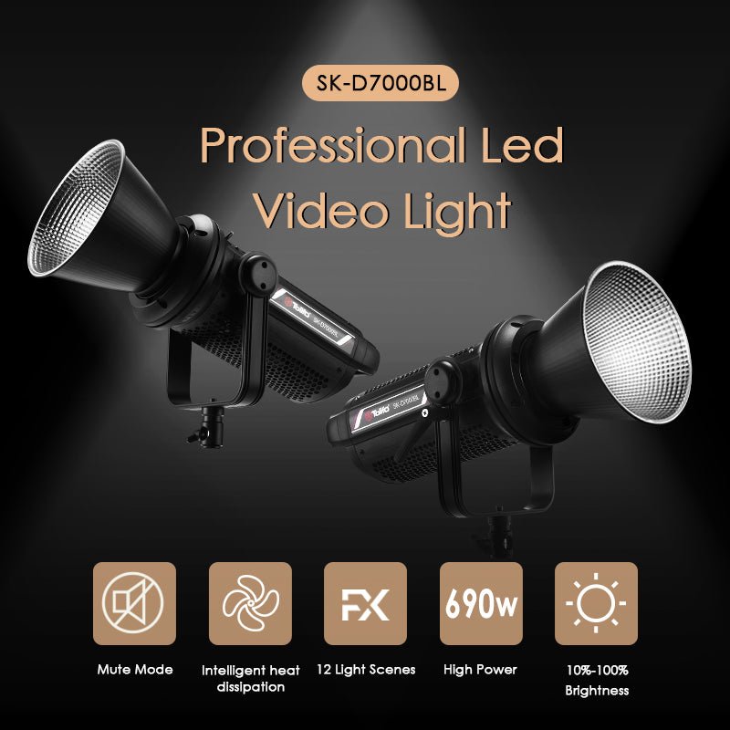 SK - D7000BL Bi - Color LED Video Light - tolifo led light