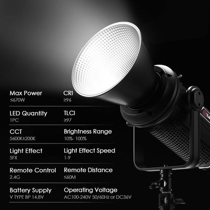 SK - D7000SL LED COB Video Light Daylight - tolifo led light